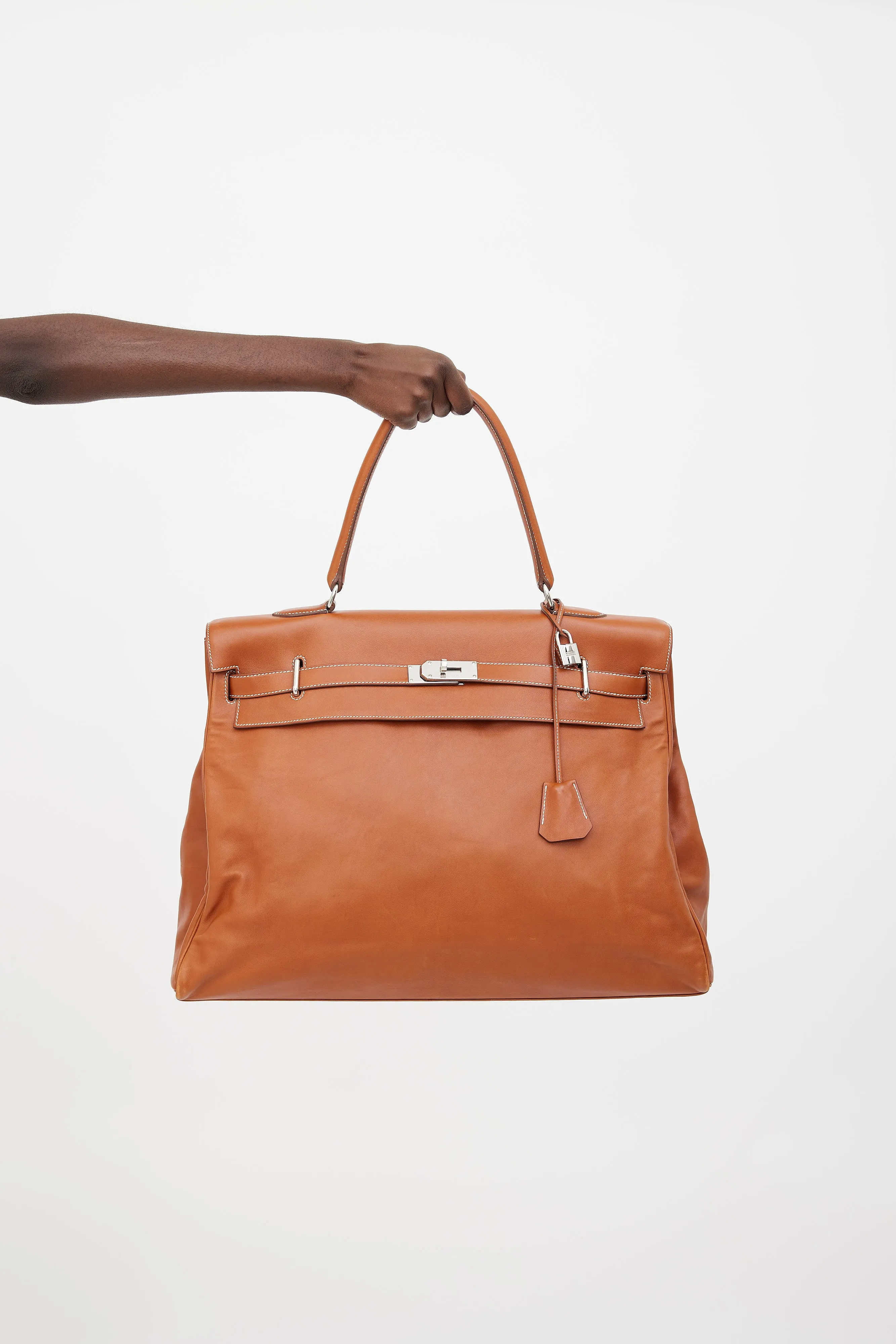 2010 Brown Leather Kelly Relax Travel Bag