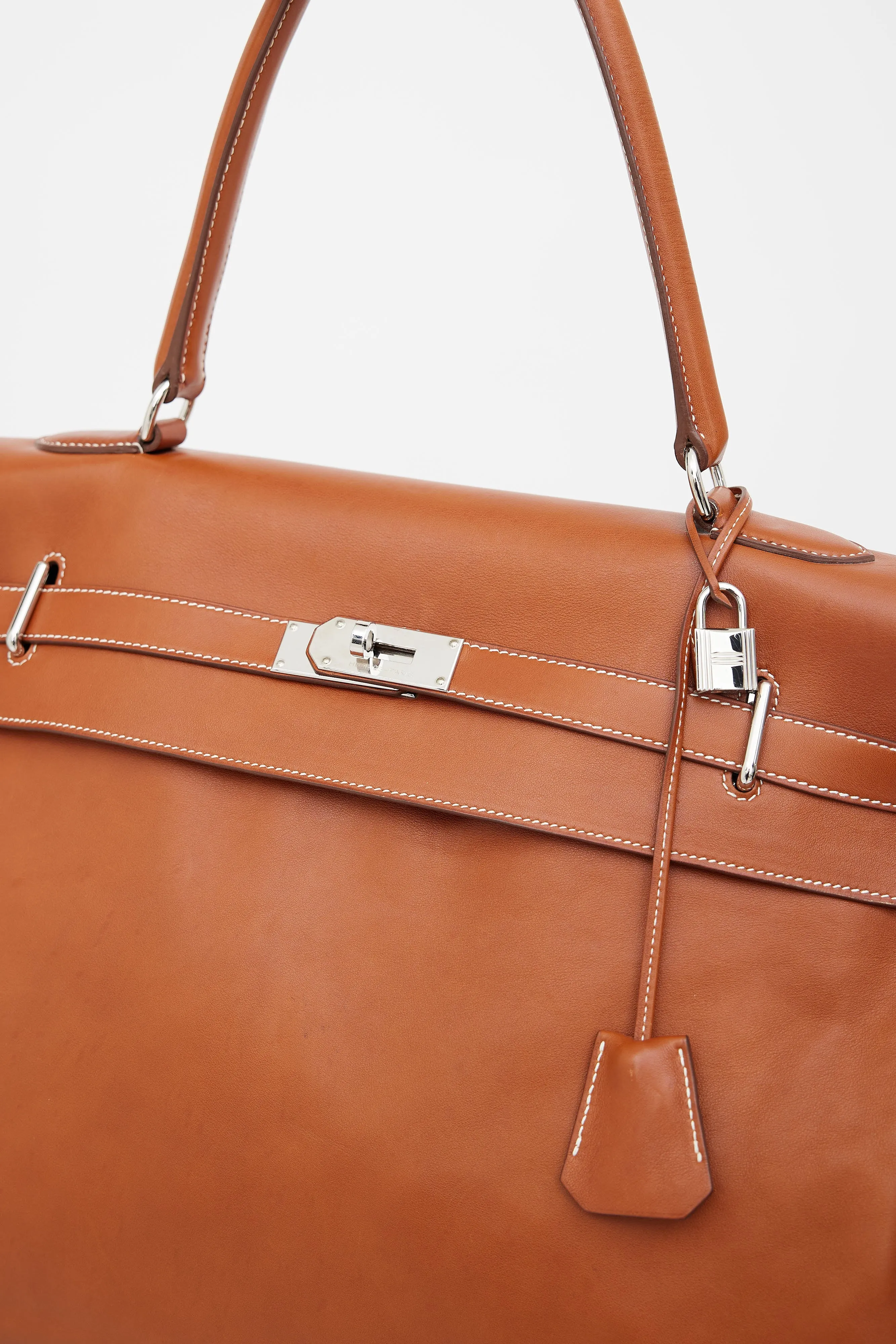 2010 Brown Leather Kelly Relax Travel Bag