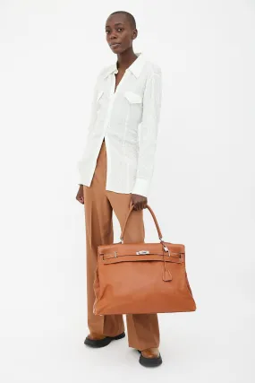 2010 Brown Leather Kelly Relax Travel Bag