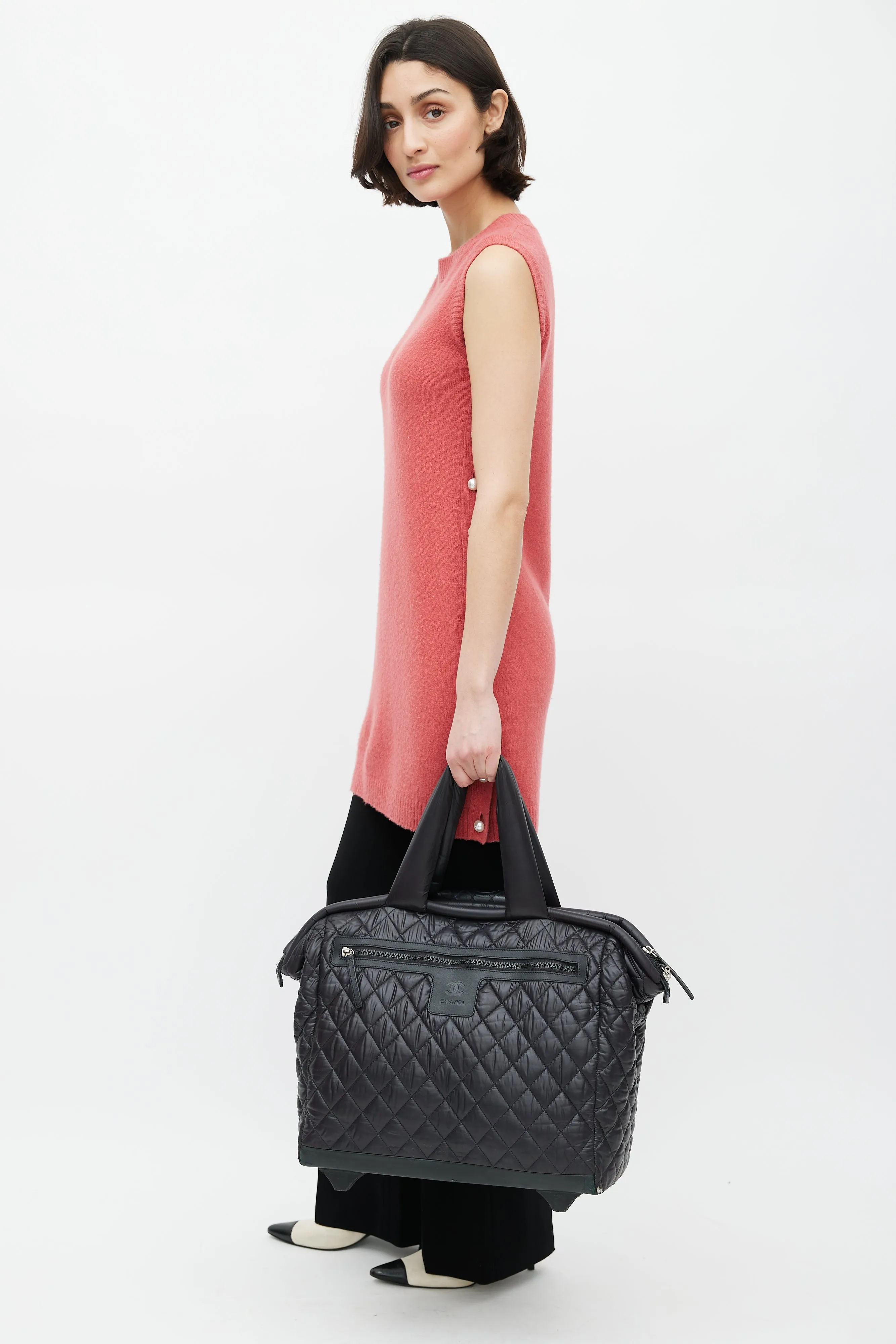 2010s Black Nylon Coco Cocoon Carry-On Trolley Suitcase