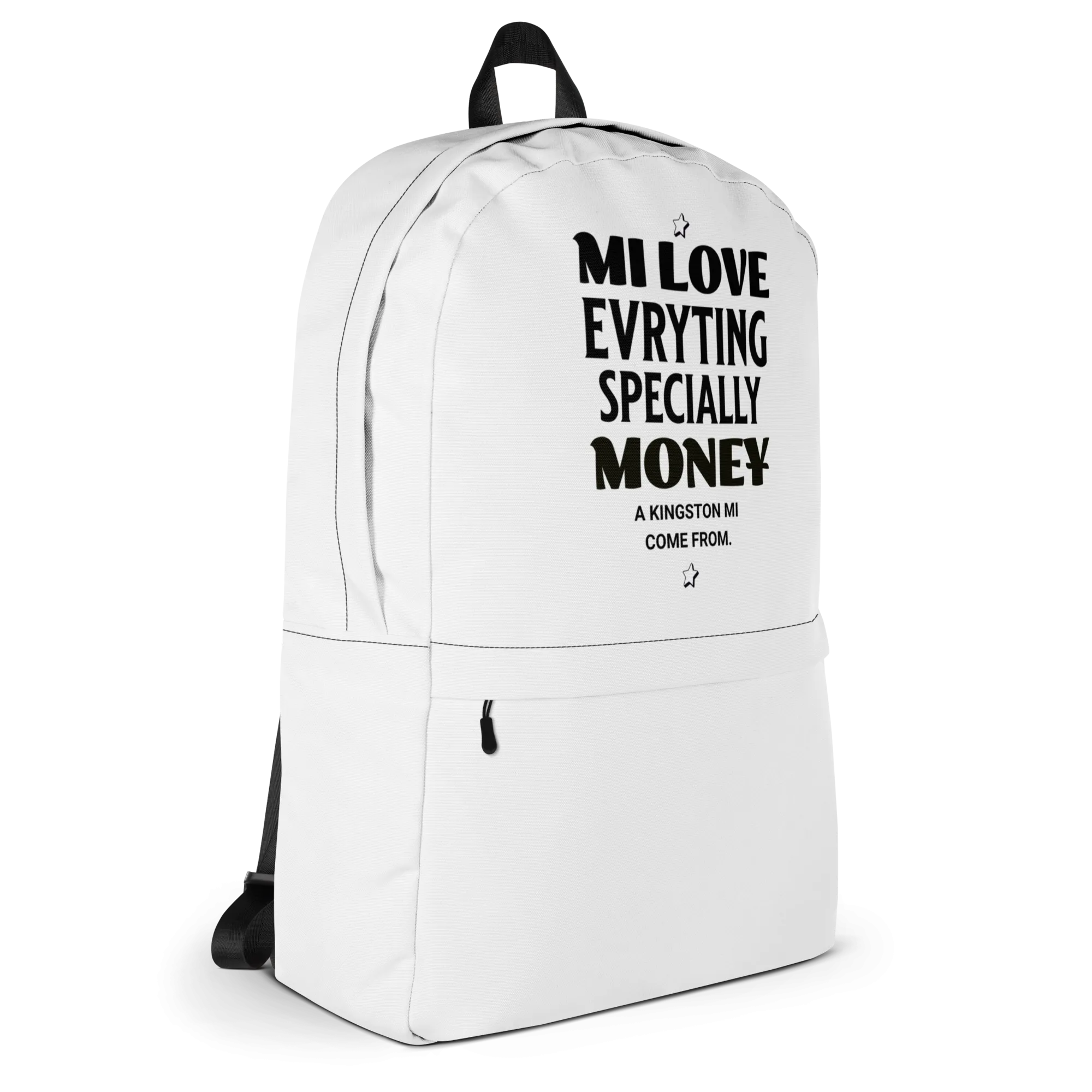 A Kingston- Backpack - Jamaican slang on a backpack Jamaica personalized backpack Jamaica book bag Jamaican bag