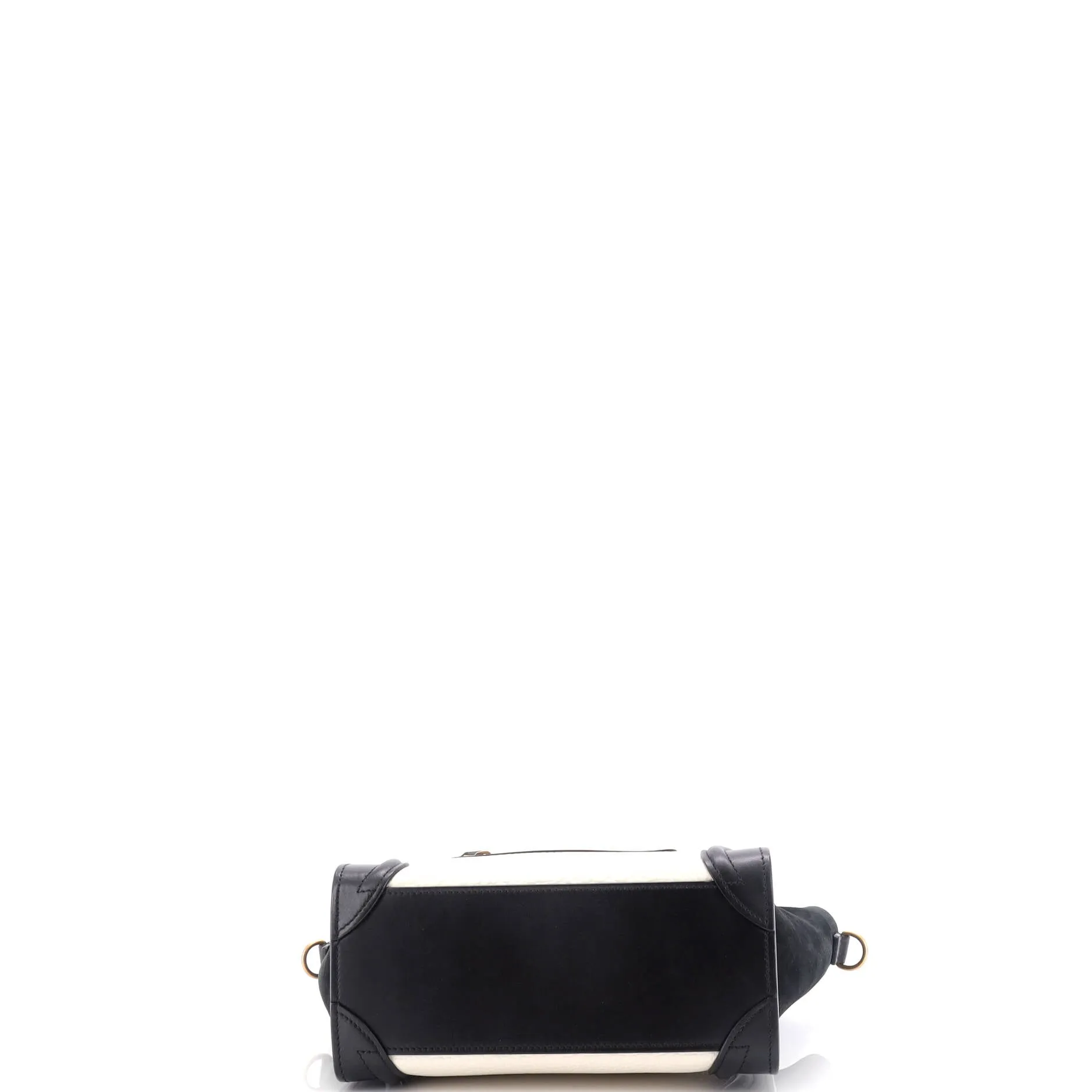 Bicolor Luggage Bag Grainy Leather Nano