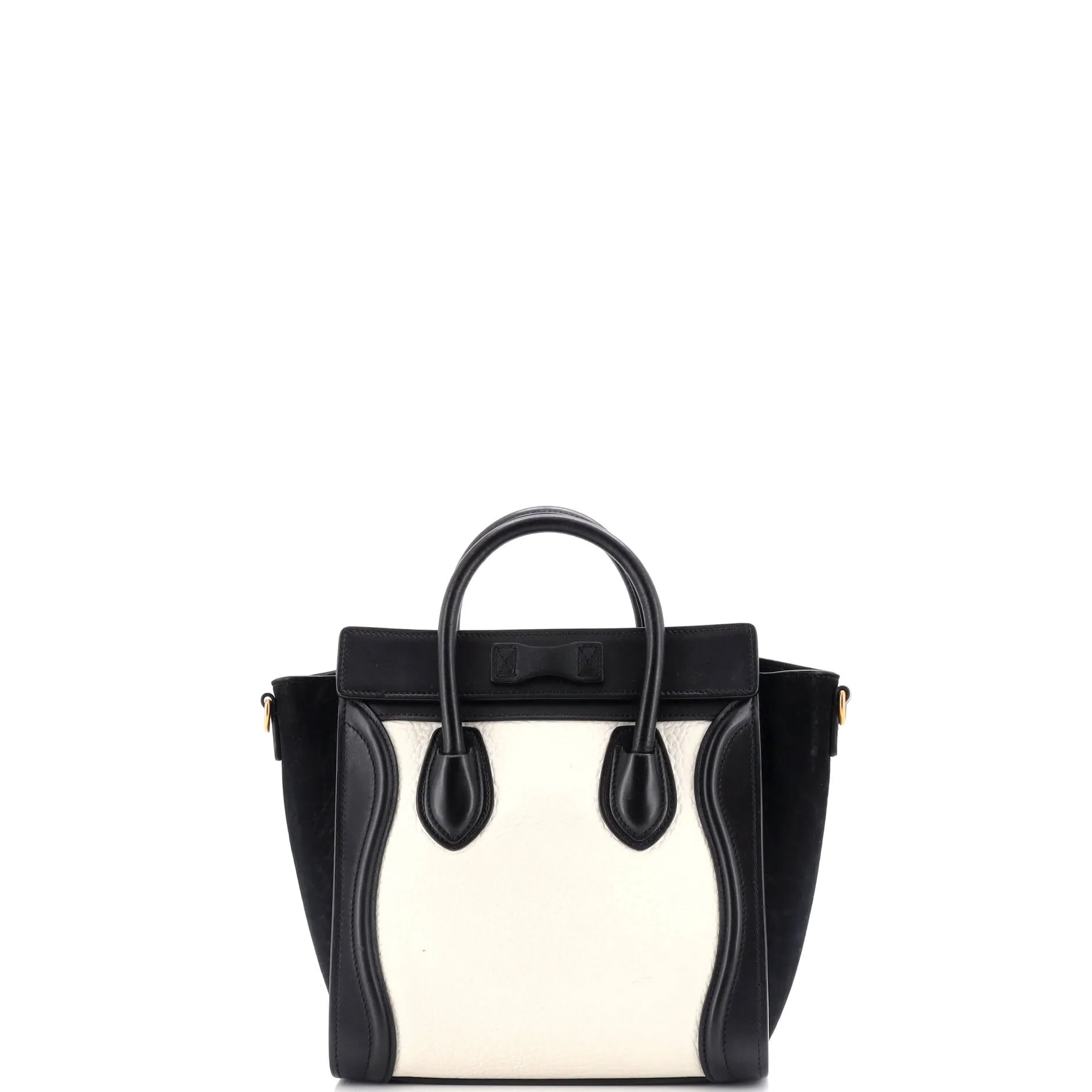 Bicolor Luggage Bag Grainy Leather Nano