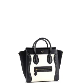 Bicolor Luggage Bag Grainy Leather Nano