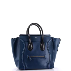 Bicolor Luggage Bag Leather Mini