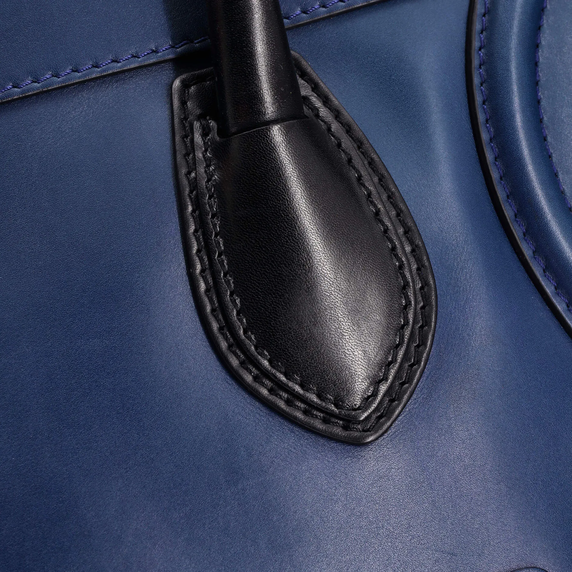 Bicolor Luggage Bag Leather Mini
