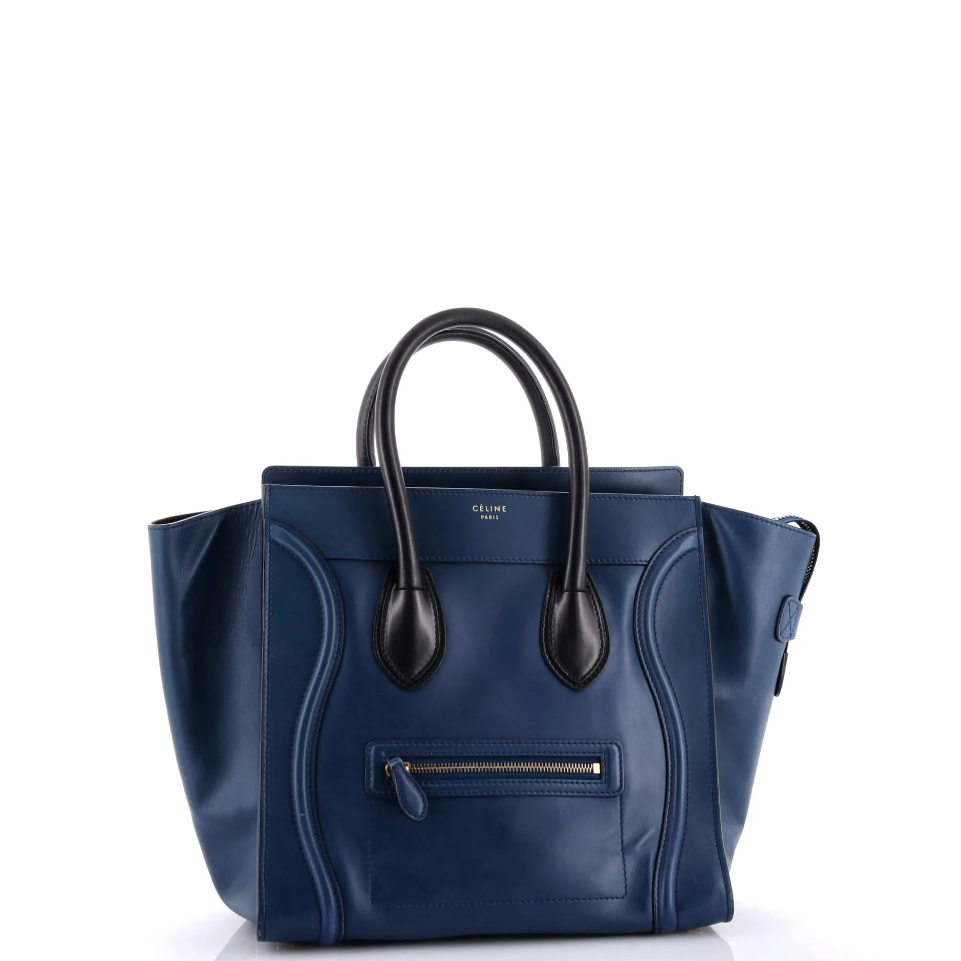 Bicolor Luggage Bag Leather Mini
