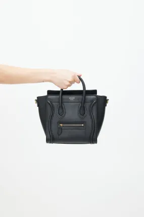 Black Leather Nano Luggage Bag