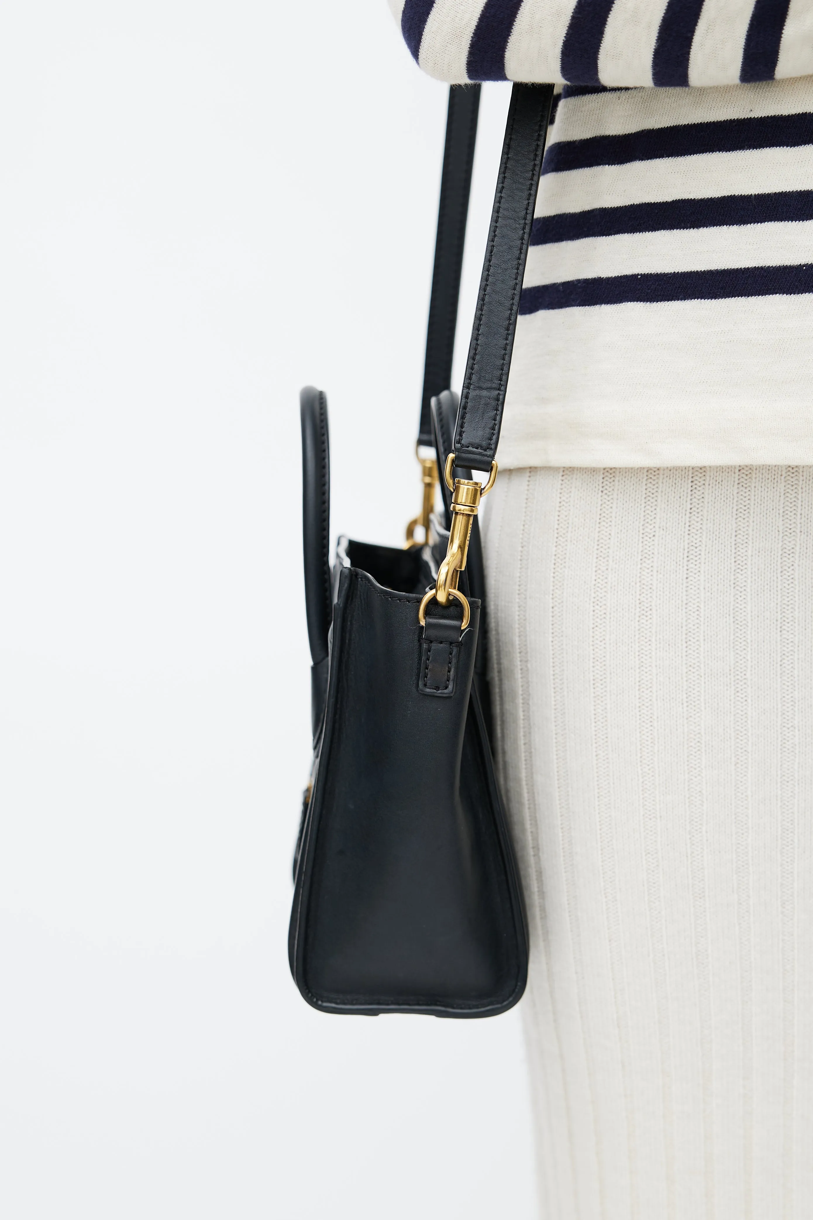 Black Leather Nano Luggage Bag