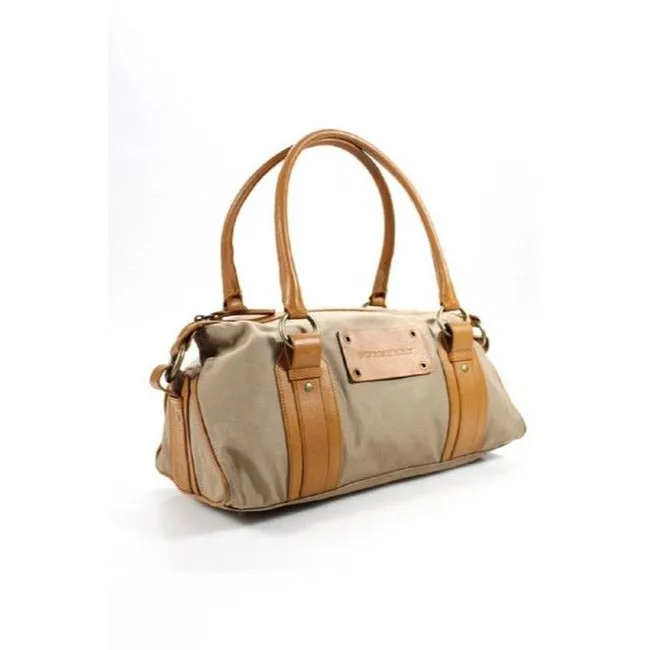 Burberry Pursesdesigner Purses Camel Leathernova Check Plaid Fabric Leathernova Satchel