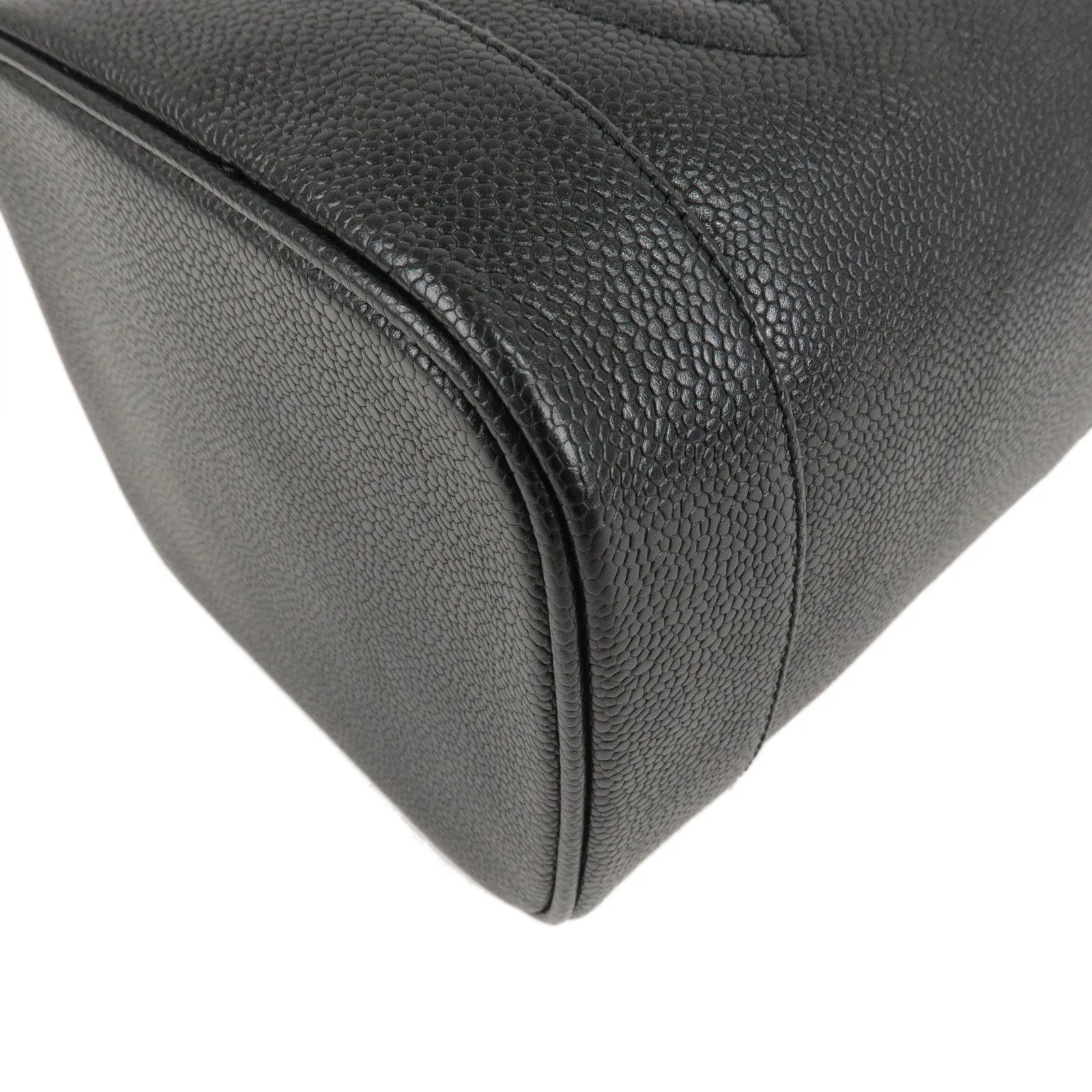 CHANEL Caviar Skin Vanity Bag Hand Bag Black A01998