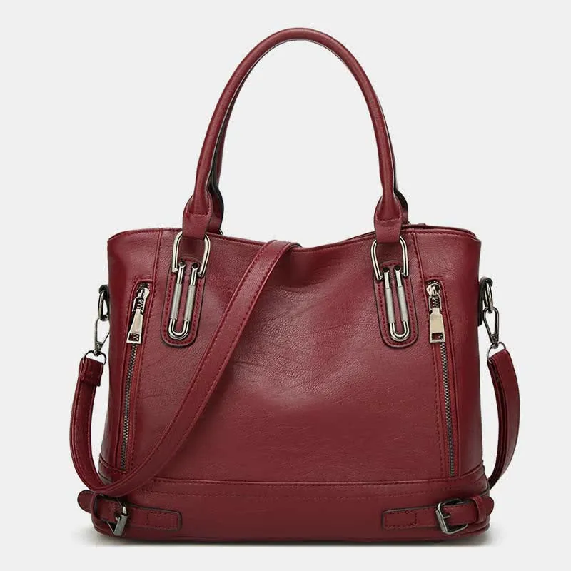 Faux Leather Tote Bag for Women Handbag Shoulder Purse Crossbody Bag