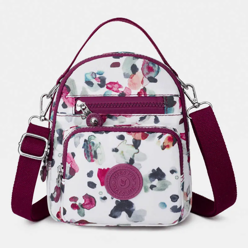 Floral Print Sling Bags for Women Crossbody Backpack Multipurpose Shoulder Bag