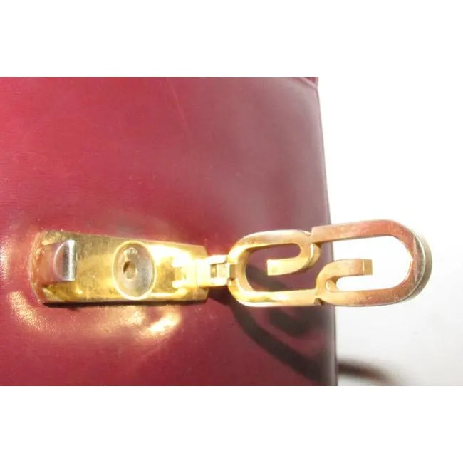 Gucci Bordeaux Leather Padlock Shoulder Bag w GG Clasp