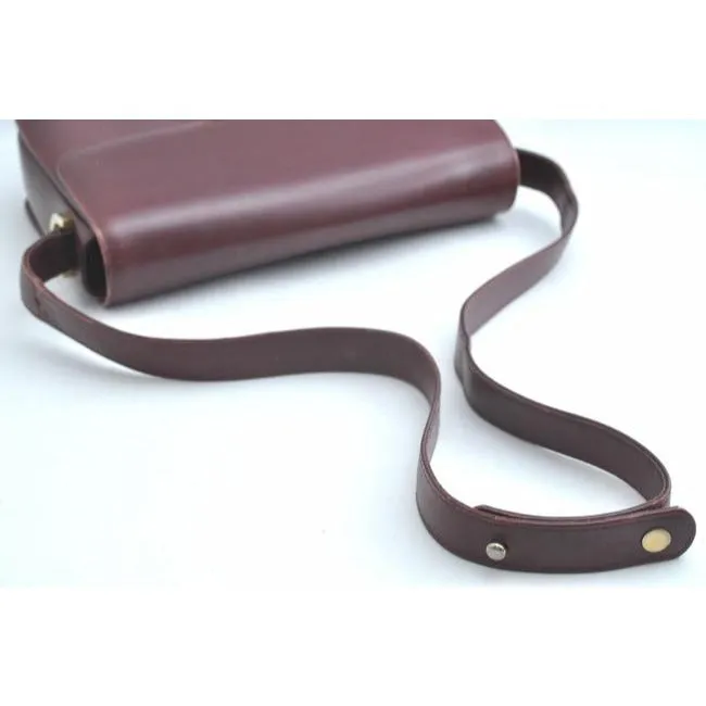 Gucci Bordeaux Leather Padlock Shoulder Bag w GG Clasp