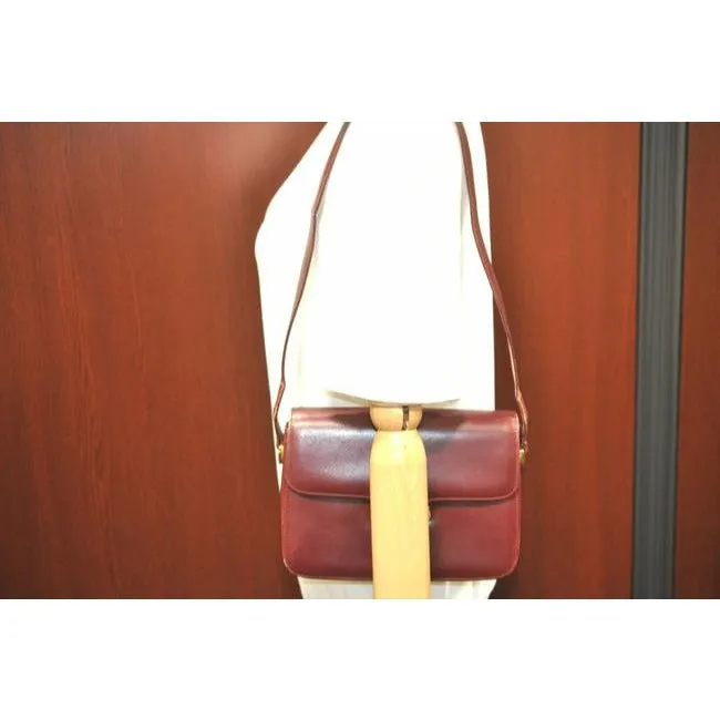 Gucci Bordeaux Leather Padlock Shoulder Bag w GG Clasp