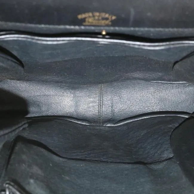 Gucci Soft Black Leather Bucket Bag Pouch With Enamel Buckle Accents
