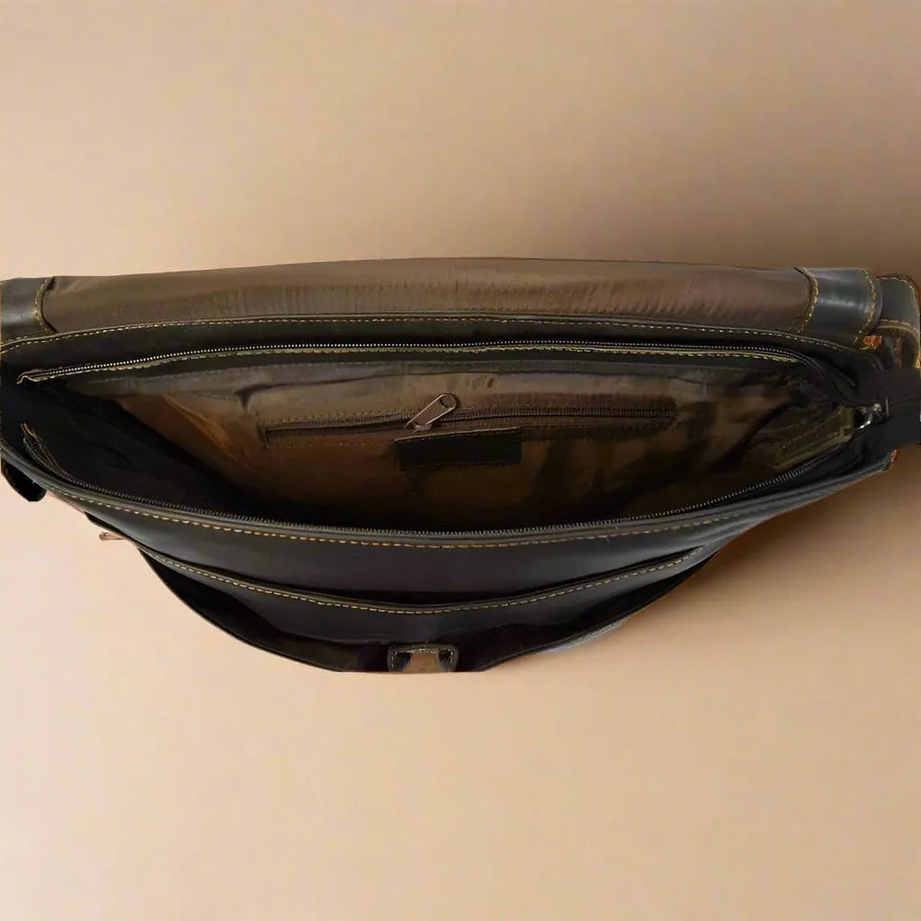 Leather Laptop Bag Dark Brown