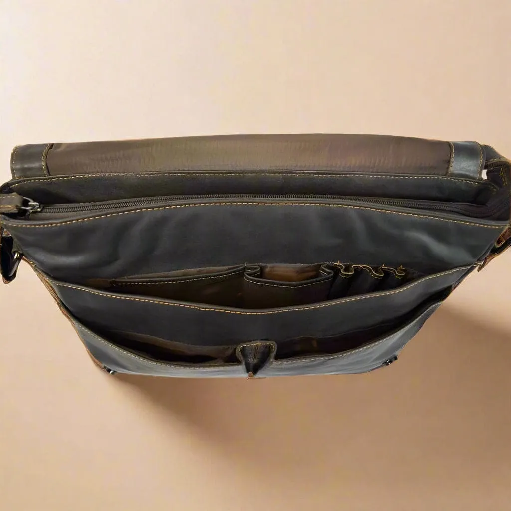 Leather Laptop Bag Dark Brown
