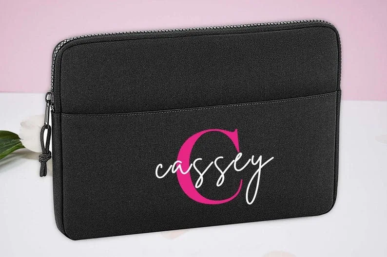 Personalised Laptop Bag 13" Inch, University Gift, Custom Laptop Case, Initial Tablet Bag, Monogram Document Bag, Laptop Case, Computer Bag