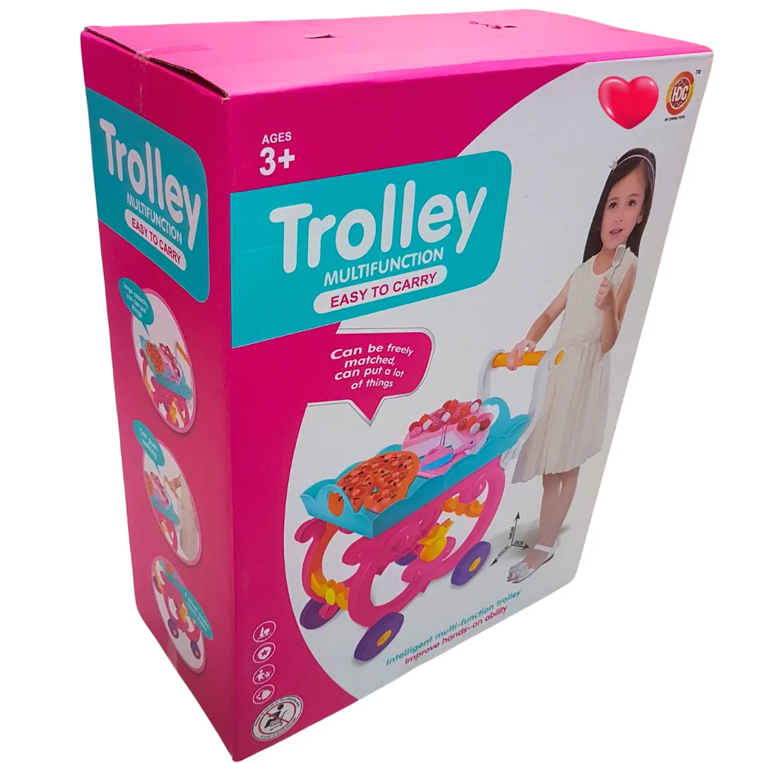 Playful Delight Trolley - Multifunctional Toy Cart for Creative Pretend Play, Ages 3 