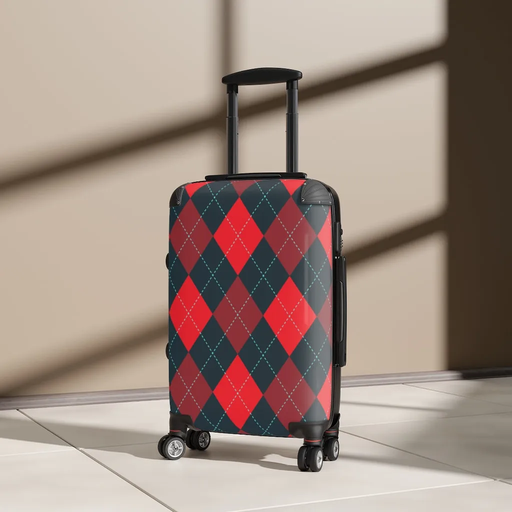 Red Argyle Carry-on