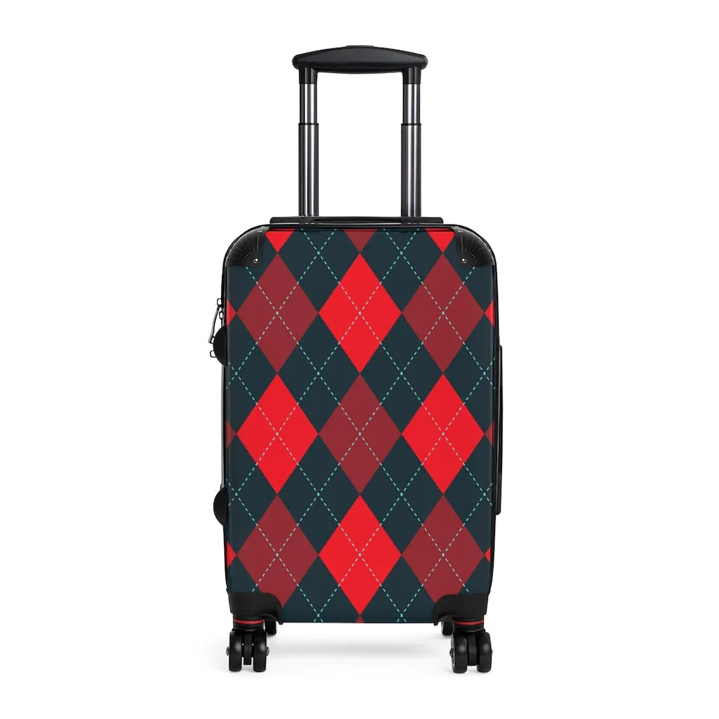 Red Argyle Carry-on