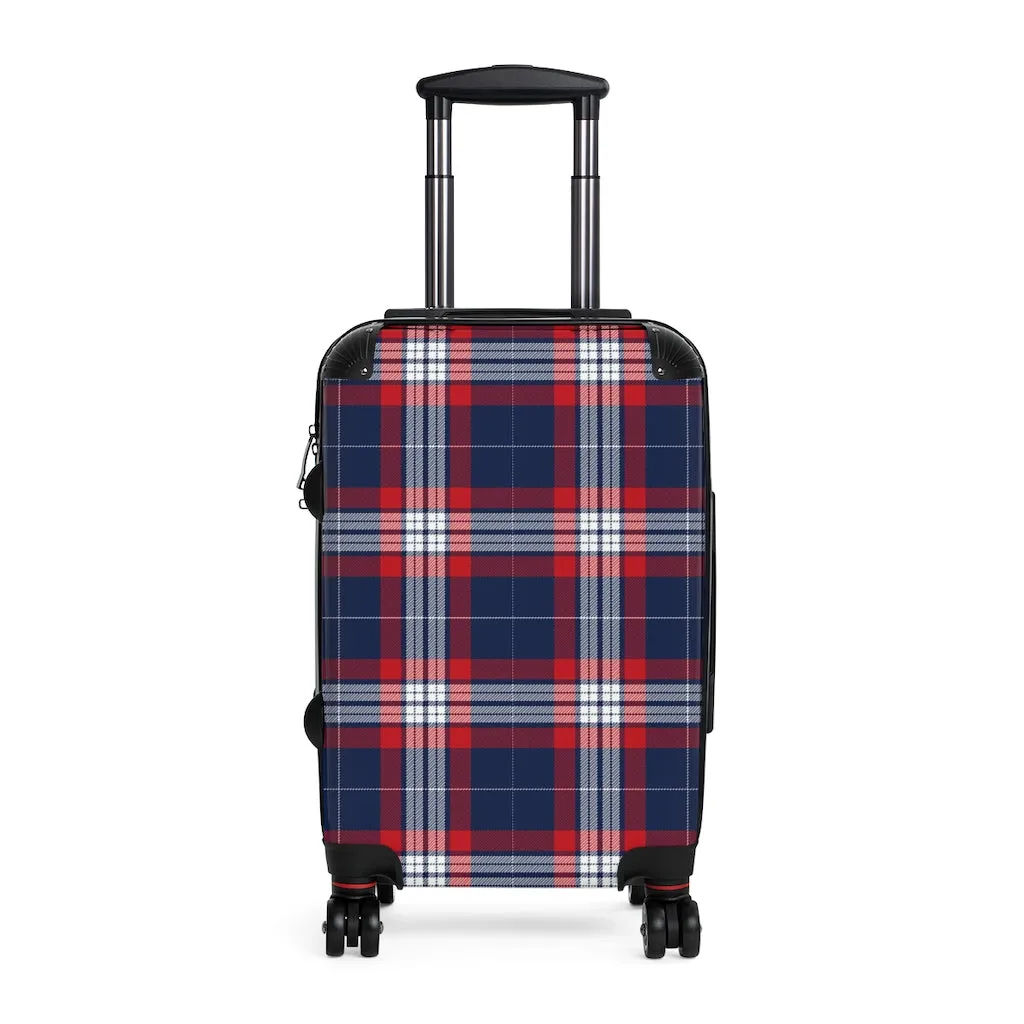 Red, White and Blue plaid Carry-on