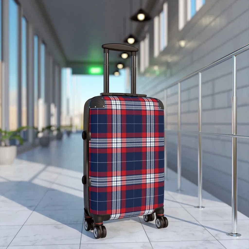 Red, White and Blue plaid Carry-on