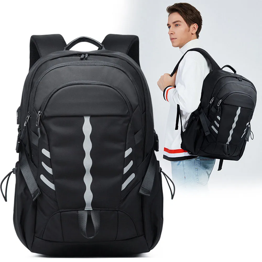 Trendy Nylon Backpack for Men Boy's School Bag Fits 15.6" Laptop Large Capacity Travel Bag