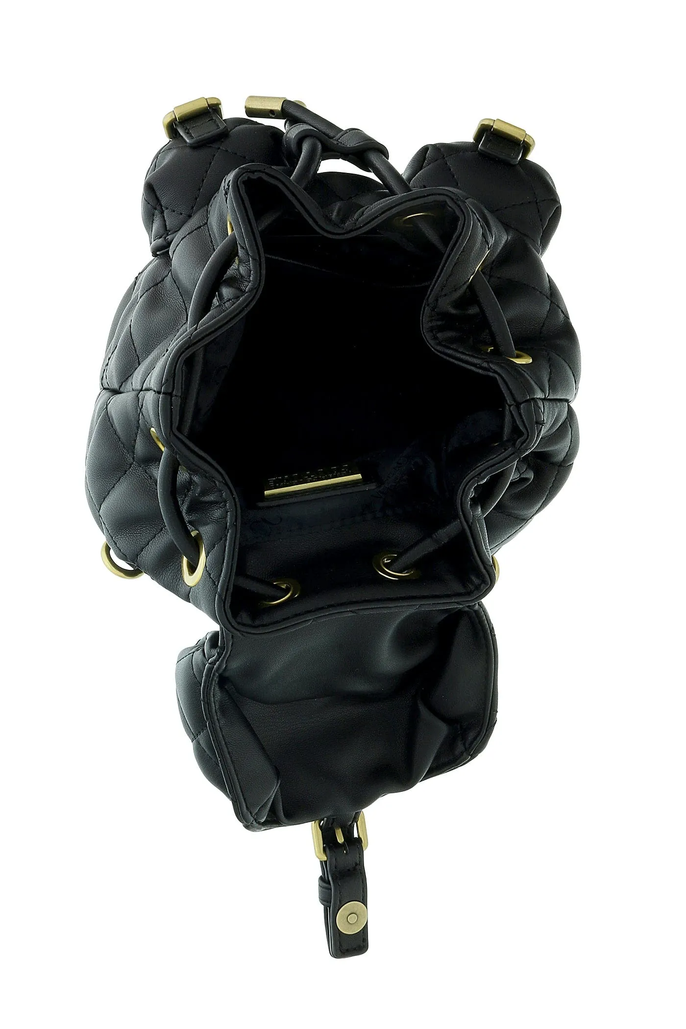 Versace Jeans Couture Black Quilted Fashion Medium Backpack