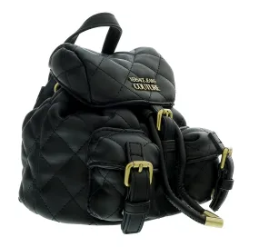 Versace Jeans Couture Black Quilted Fashion Medium Backpack