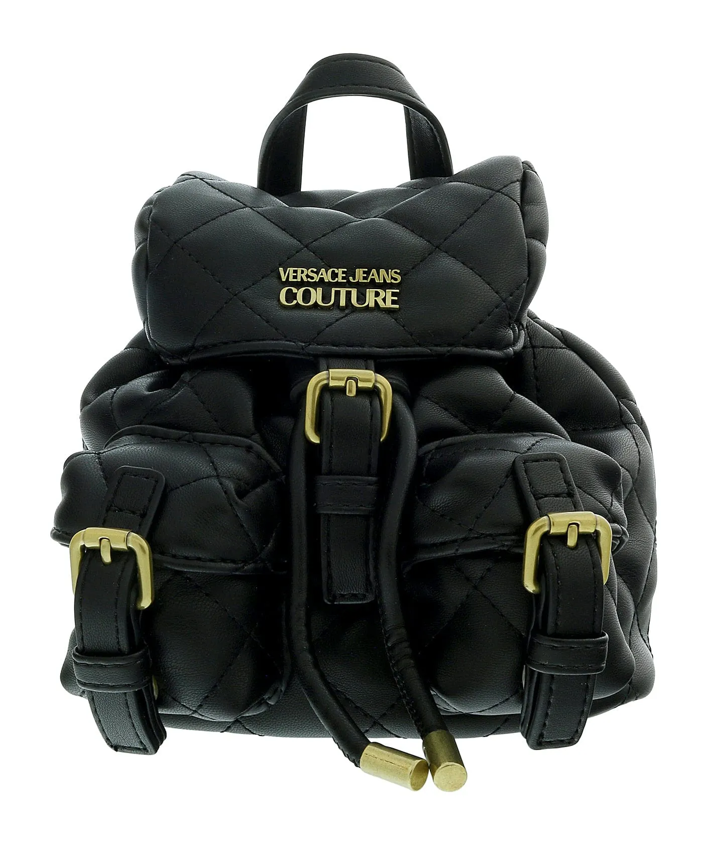 Versace Jeans Couture Black Quilted Fashion Medium Backpack