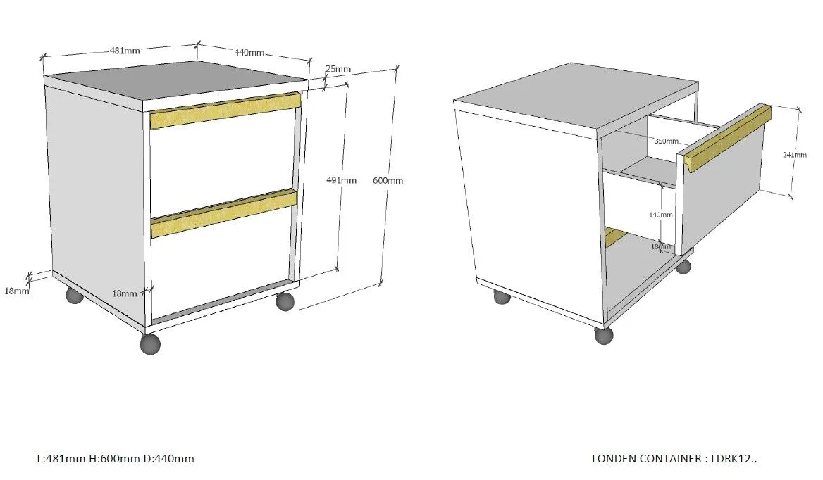 Vipack London Drawer Unit White