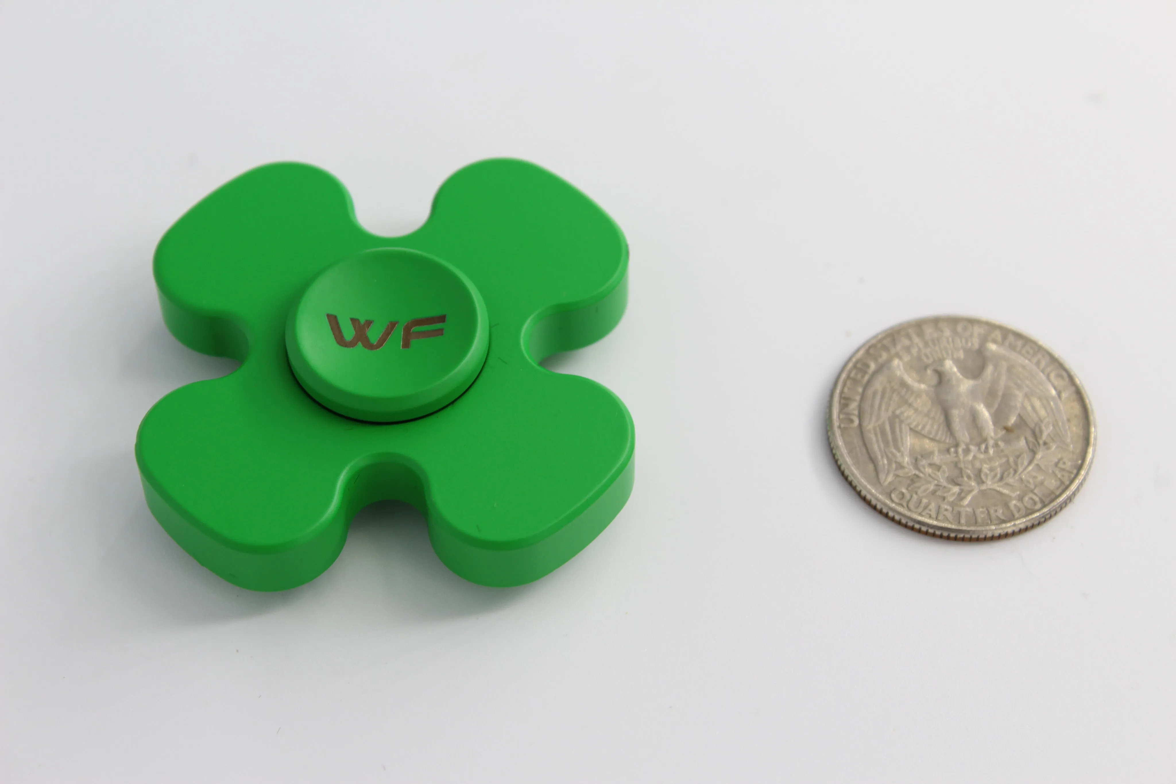 WeFidget's Lucky Clover Fidget Spinner, Extremely Smooth, Well Balanced, 4-5 minutes spin time.
