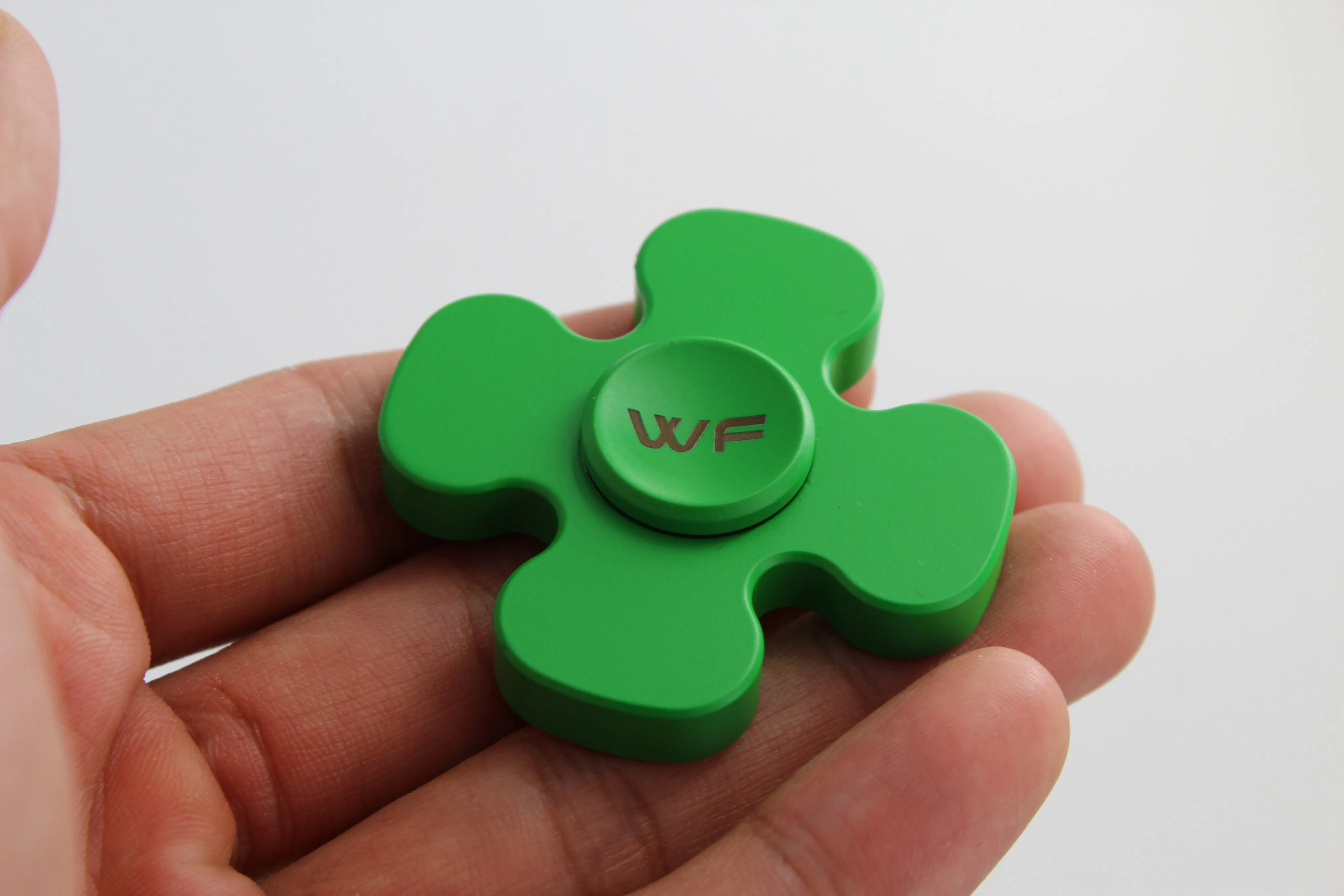 WeFidget's Lucky Clover Fidget Spinner, Extremely Smooth, Well Balanced, 4-5 minutes spin time.