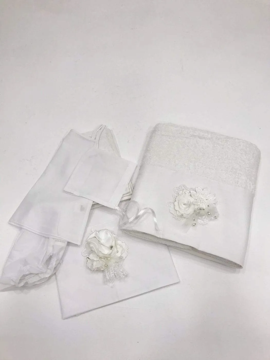 White Daisies  Baptism / Christening Bag Set